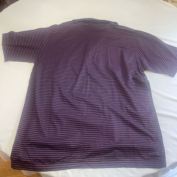 Peter Millar Sea Island Navy Blue Stripe Golf Short Sleeve Polo Shirt Size XL - Picture 5 of 6